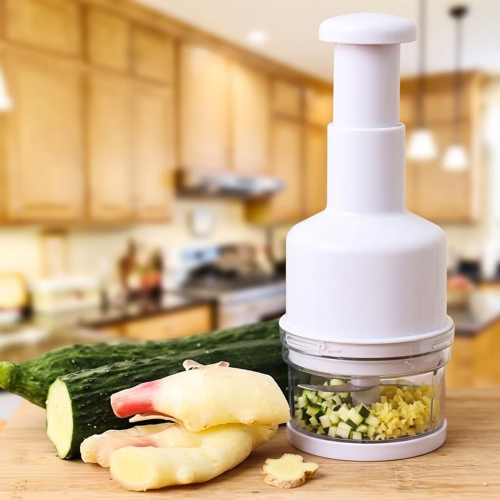 Manual Onion & Vegetable Chopper – Press Type with Stainless Steel Blade